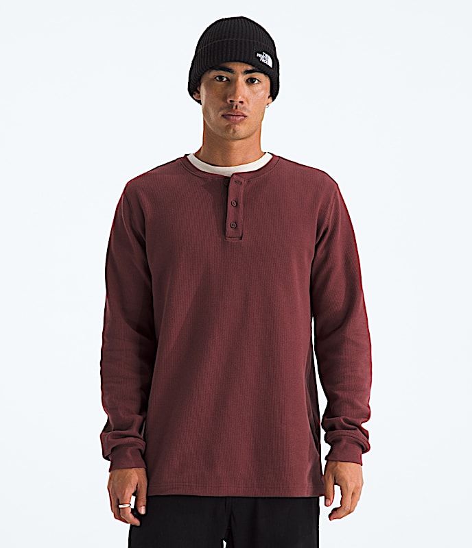 Mens Waffle LongSleeve Henley TNF Sumac Main