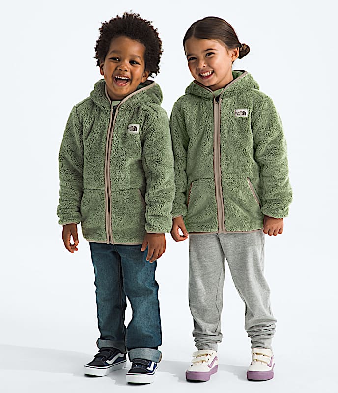 Kids Cabin Fleece Hoodie TNF Bark MistMushroom Grey Main