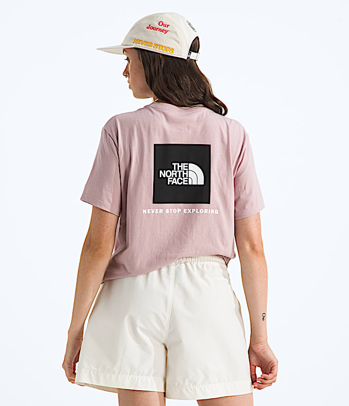 Womens Evolution Box NSE Relaxed ShortSleeve Tee TNF Metal Pink Main