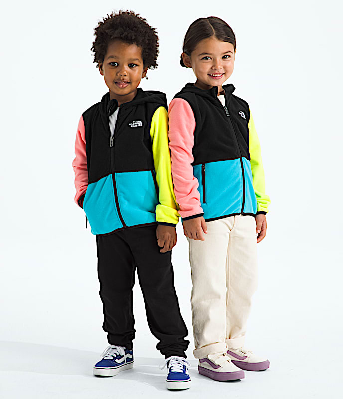Kids Glacier FullZip Hoodie TNF Tnf BlackMeridian BlueFizz LimeCoral Crush Main