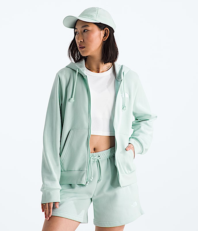 Womens Evolution Simple Dome Regular FullZip Hoodie TNF Opal Frost Main