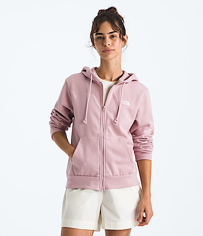 Womens Evolution Simple Dome Regular FullZip Hoodie TNF Metal Pink Main