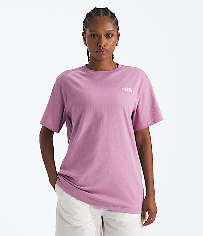 Womens Evolution Simple Dome Relaxed ShortSleeve Tee TNF Petticoat Pink Cotton Candy Pink Main