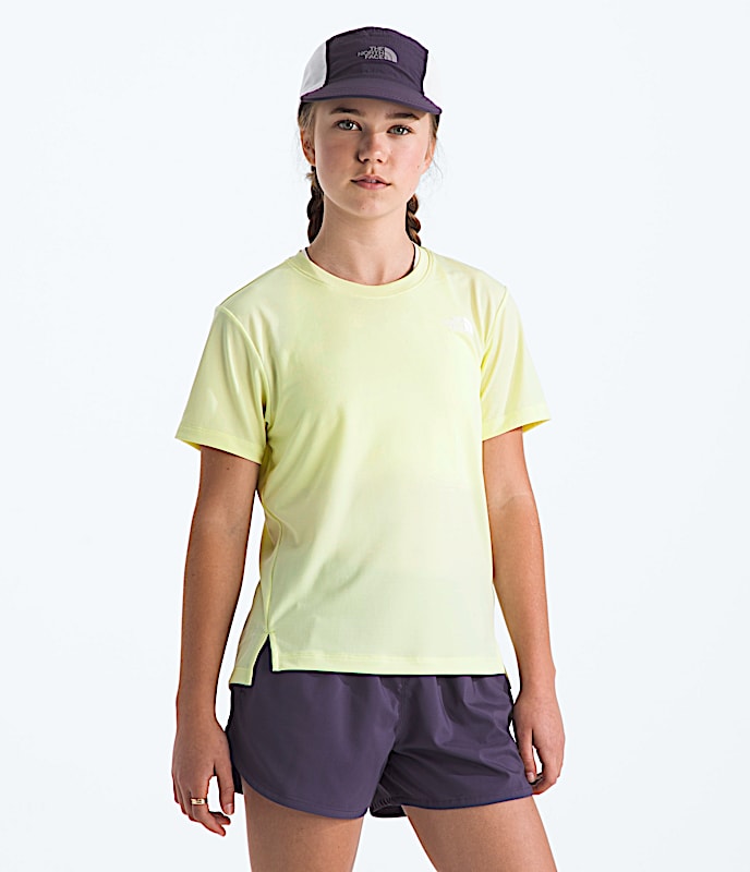Girls Flex ShortSleeve Tee TNF Lemon Mist HERO