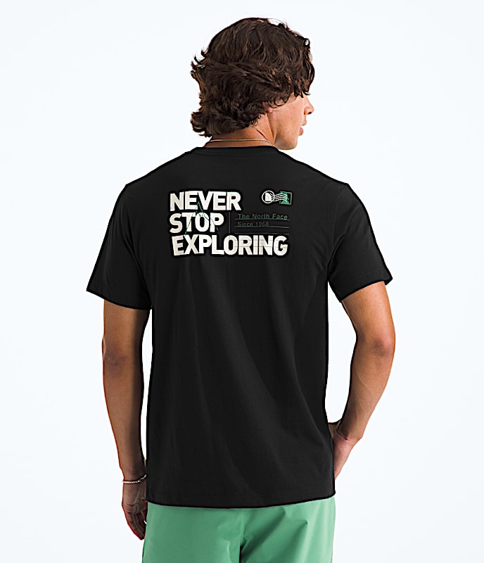 Mens Never Stop Postcard Regular ShortSleeve Tee TNF TNF Black Main