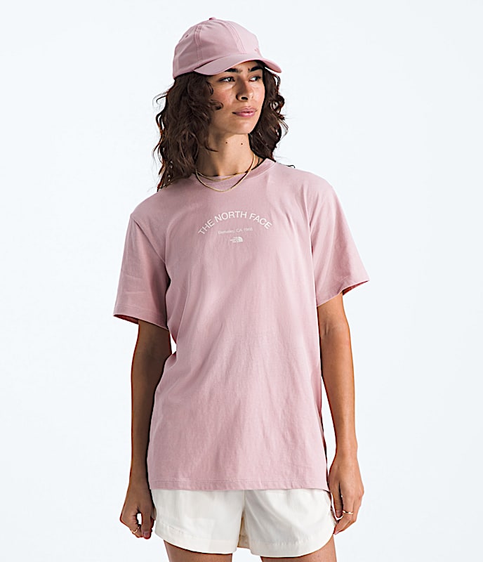 Womens Home Relaxed ShortSleeve Tee TNF Metal Pink HERO