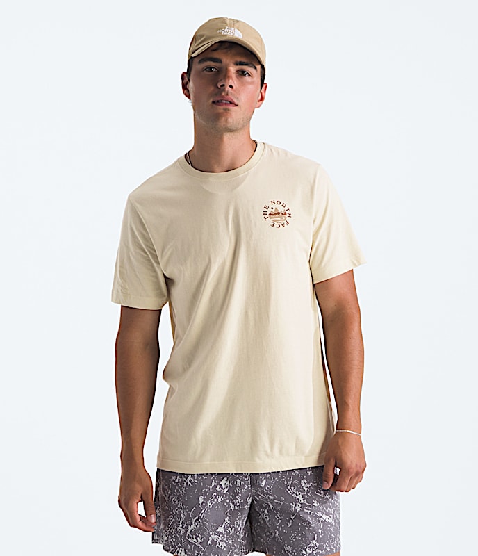 Mens Sunrise Escape Regular ShortSleeve Tee TNF Desert Stone Main