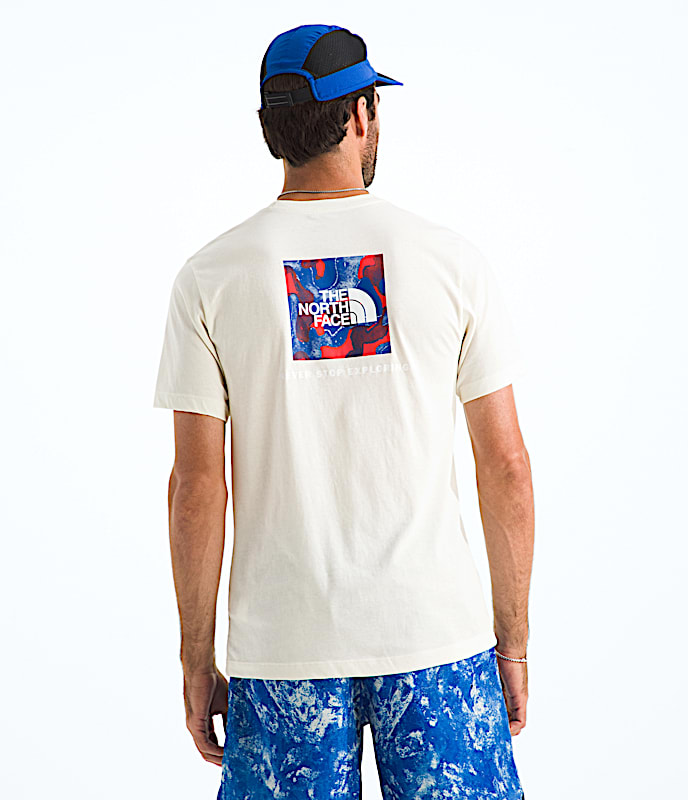 Mens Red White  Blue Regular ShortSleeve Tee TNF White Dune Main