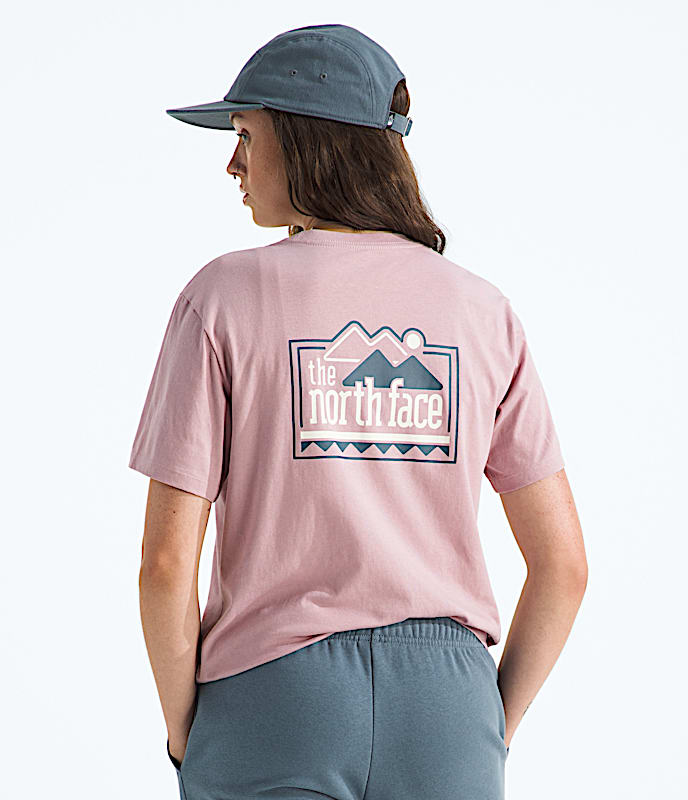 Womens Explore Pin Relaxed ShortSleeve Tee TNF Metal Pink Main