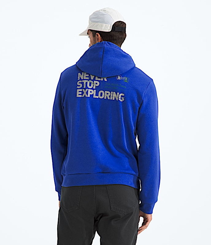 Mens Never Stop Postcard Regular Hoodie TNF TNF Blue HERO