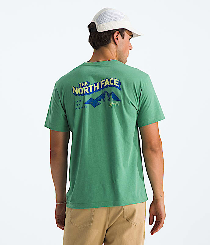 Mens Explore Postcard Regular ShortSleeve Tee TNF Dimmed Algae Main