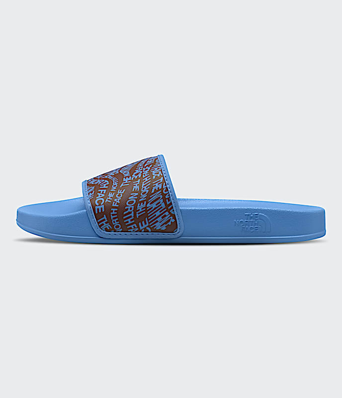 Mens Base Camp Slides III TNF Logo Mania PrintMarina Blue HERO