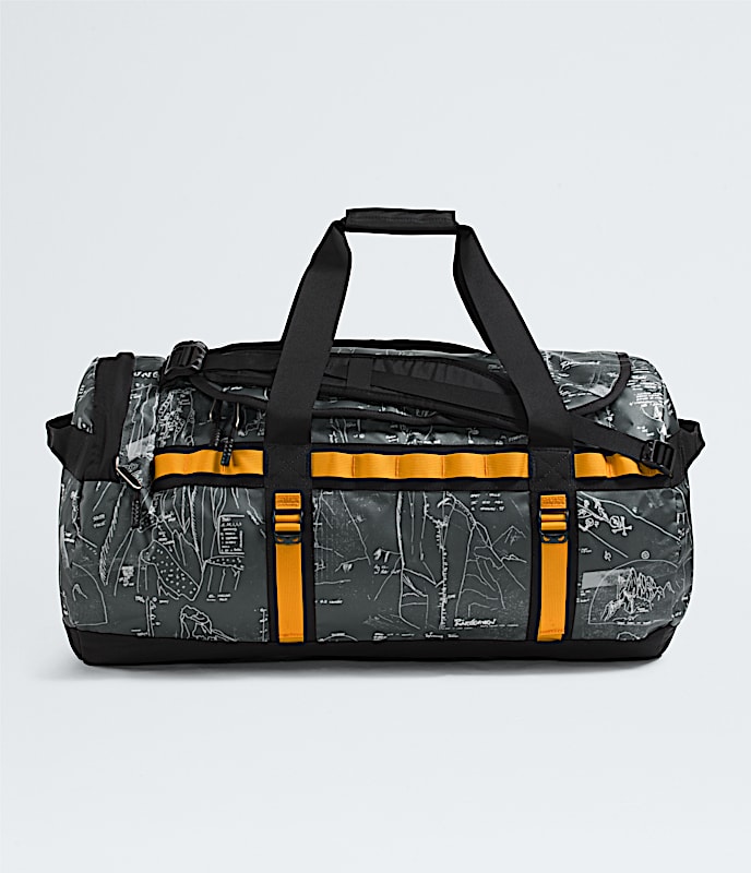 Base Camp DuffelM TNF Anthracite Grey Conrad Topos PrintSummit Gold HERO