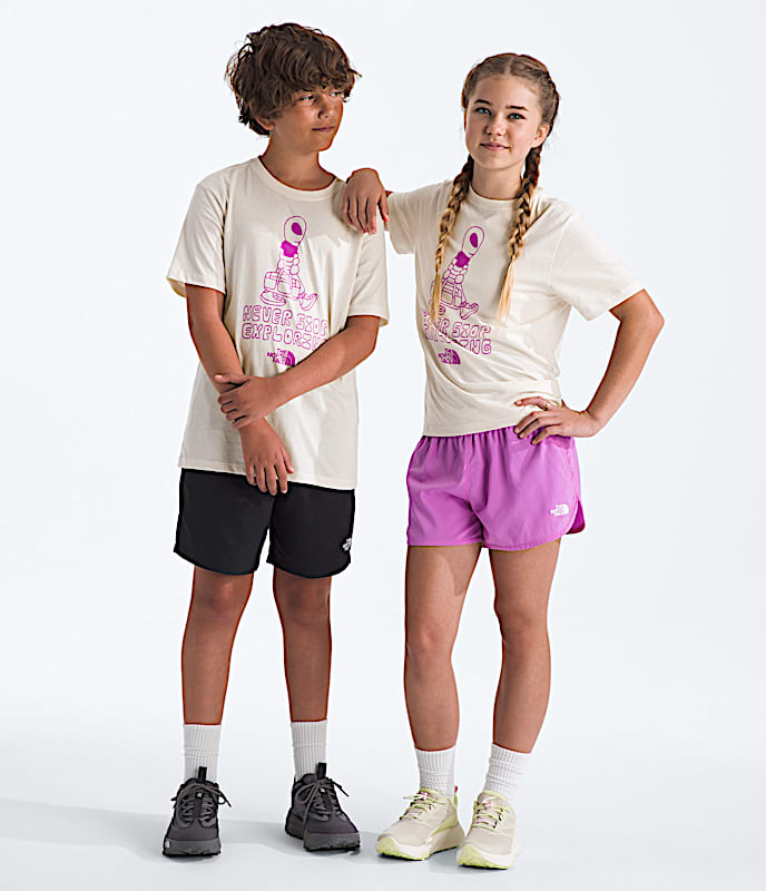 Boys  Girls Celestial Drift Regular ShortSleeve Tee TNF White Dune HERO
