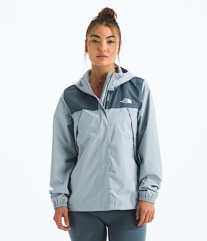Womens Antora Rain Jacket TNF Frost GreyGranite Grey Main