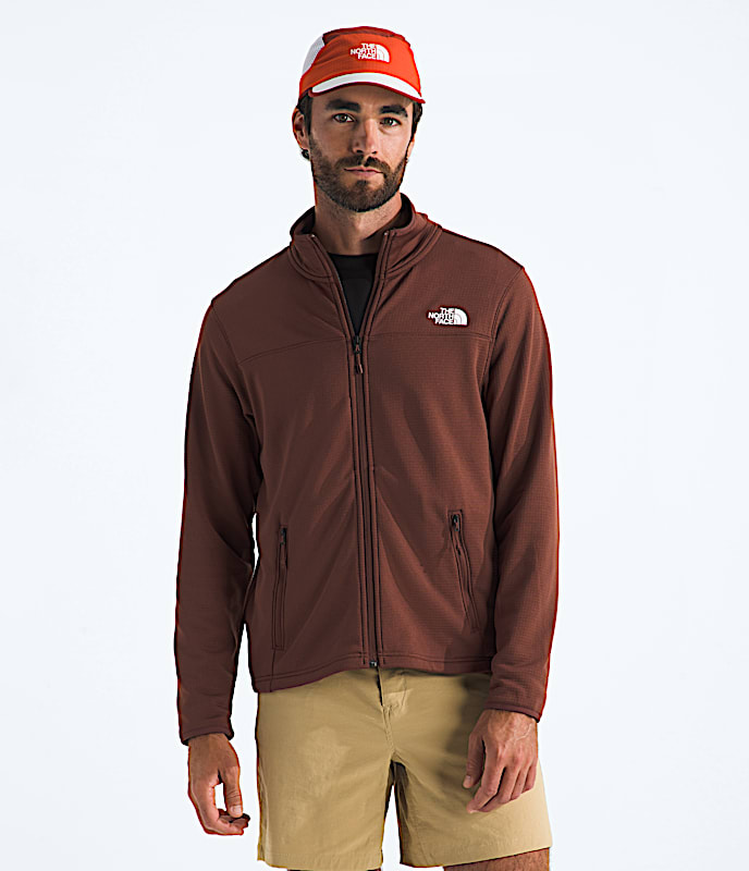 Mens Cedar Trail Grid Fleece FullZip Jacket TNF Ember Soil Main