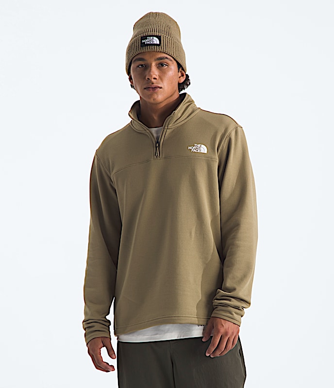 Mens Cedar Trail Grid Fleece Zip TNF Cedar Main