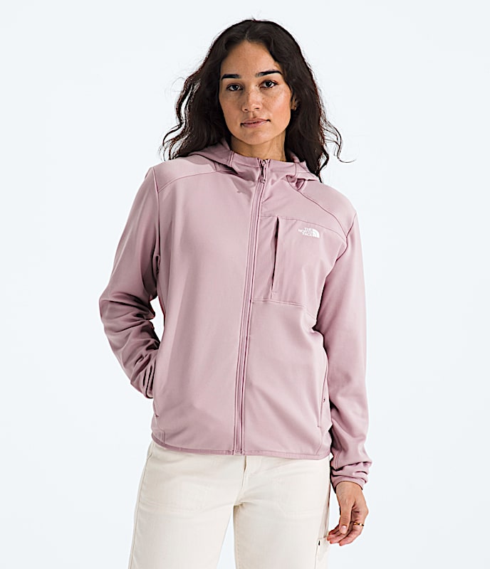 Womens TNF Performance Fleece FullZip Hoodie TNF Metal Pink HERO