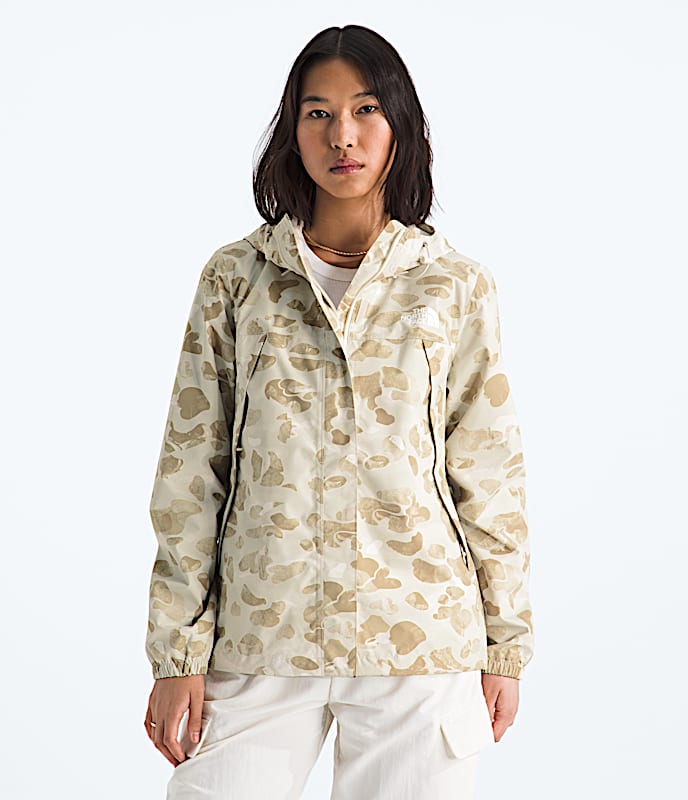 Womens Antora Rain JacketPrint TNF Pale Khaki Heritage Print Main