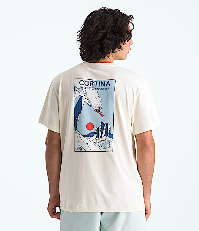 Mens Mountain Celebration Regular ShortSleeve TeeGraphic TNF White Dune Main