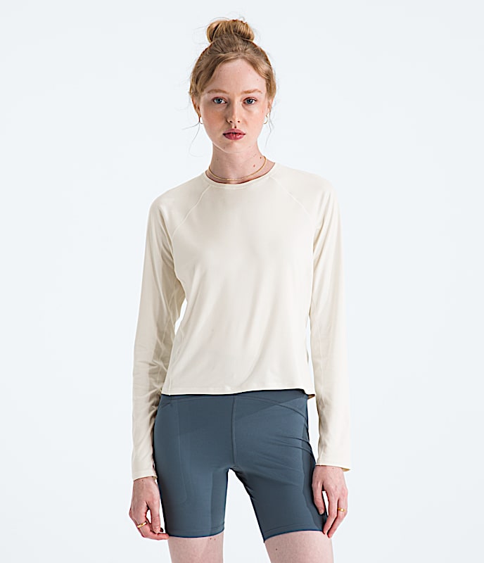Womens Jaida LongSleeve TNF White Dune Light Heather Main