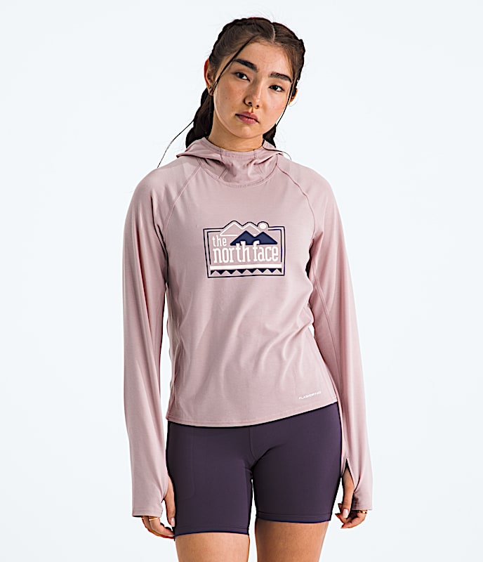 Womens Adventure Explore Pin Hoodie TNF Metal Pink Main