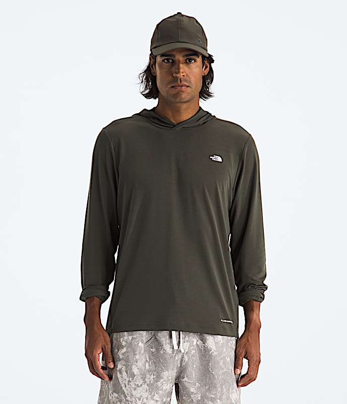 Mens Adventure Sun Hoodie TNF New Taupe Green HERO