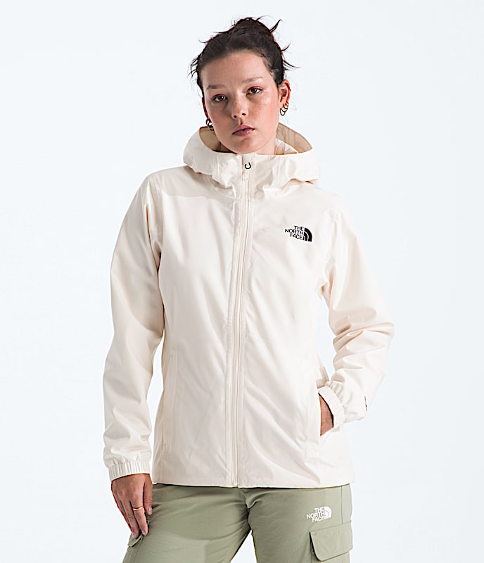 Womens Quest Rain Jacket TNF White Dune Main