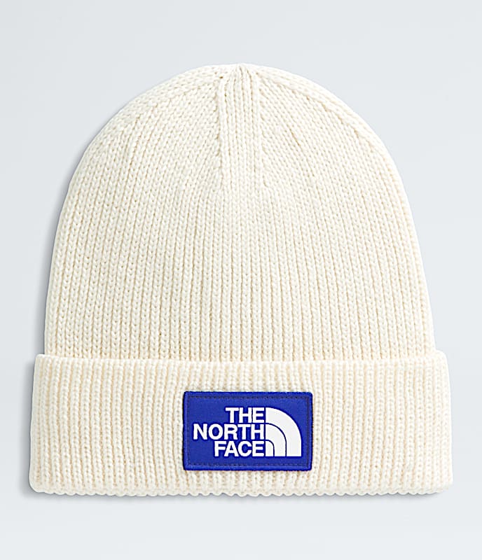 TNF Logo Box Cuffed Beanie TNF White DuneTNF Blue HERO