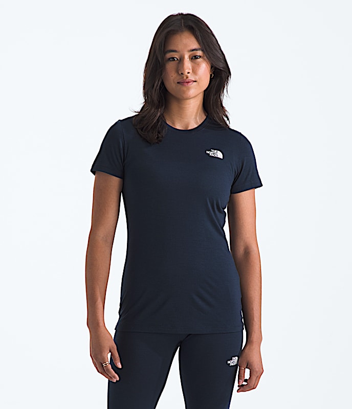 TNF X Smartwool Womens Merino Blend 150 ShortSleeve Crew TNF Deep Navy Main