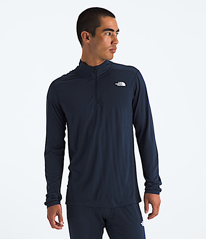 TNF X Smartwool Mens Merino Blend 150 LongSleeve Zip TNF Deep Navy Main