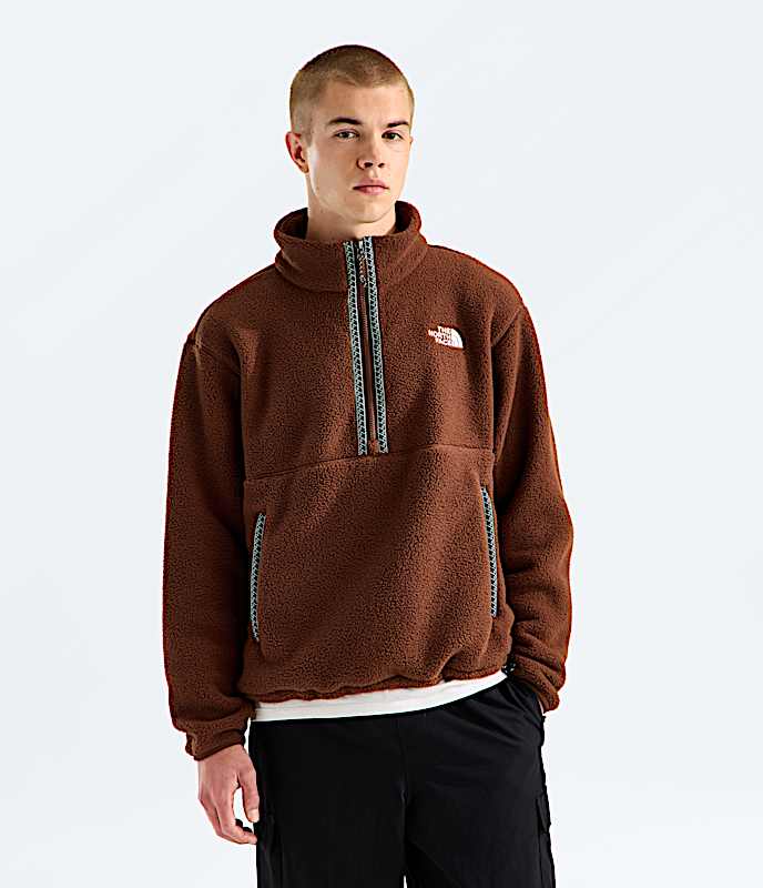 Mens TNF Fleeski Zip Pullover TNF Ember Soil Main