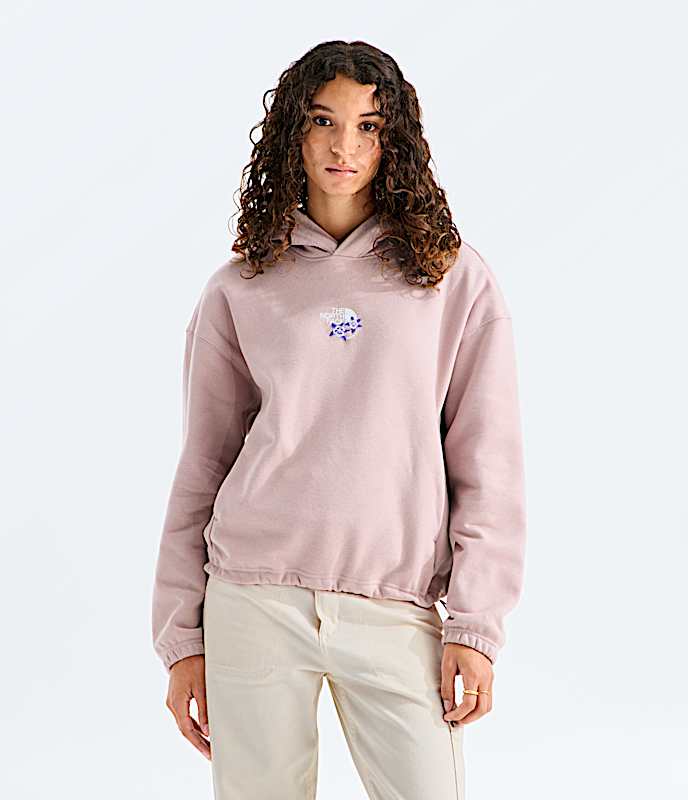 Womens Places We Love HoodieRockies Blue Columbine TNF Metal Pink Main