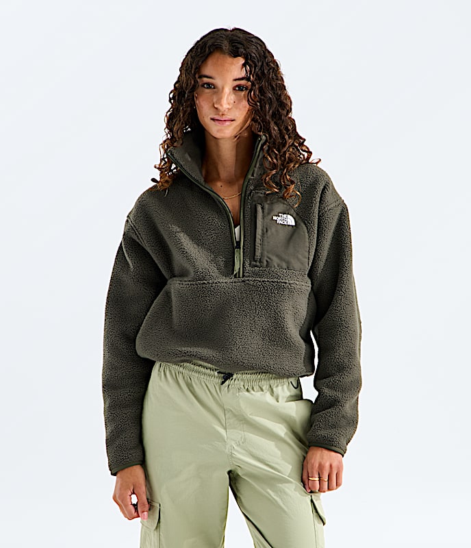 Womens Yumiori Off Peak Zip Jacket TNF New Taupe Green Main