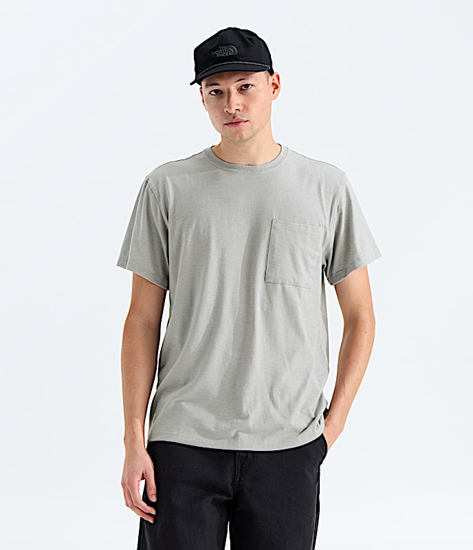 Mens TriBlend ShortSleeve Pocket Tee TNF TNF Light Grey Heather HERO