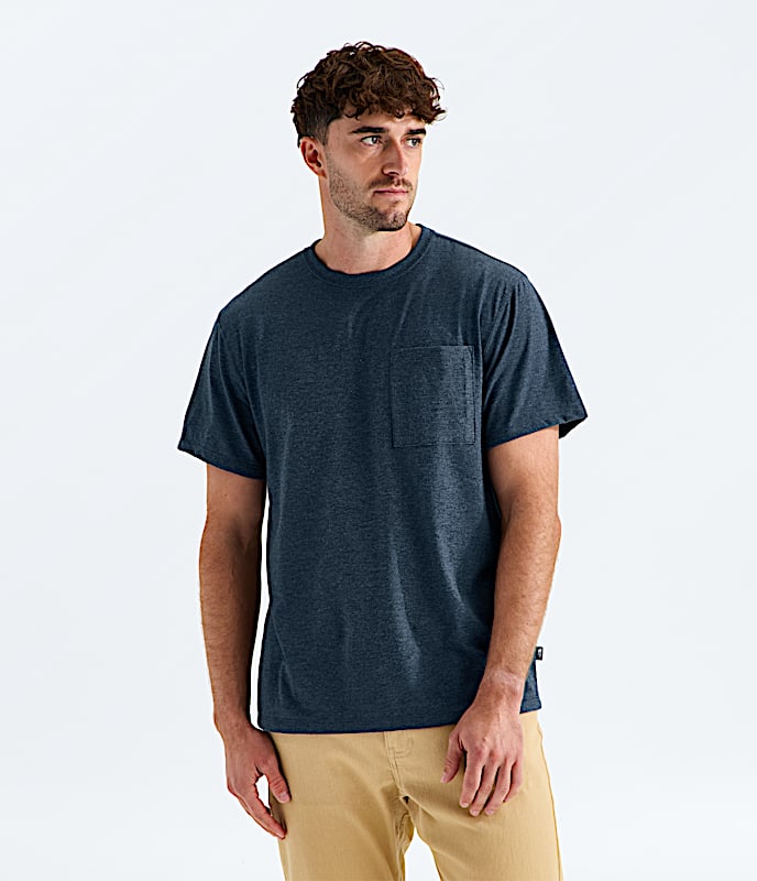 Mens TriBlend ShortSleeve Pocket Tee TNF Summit Navy White Heather HERO