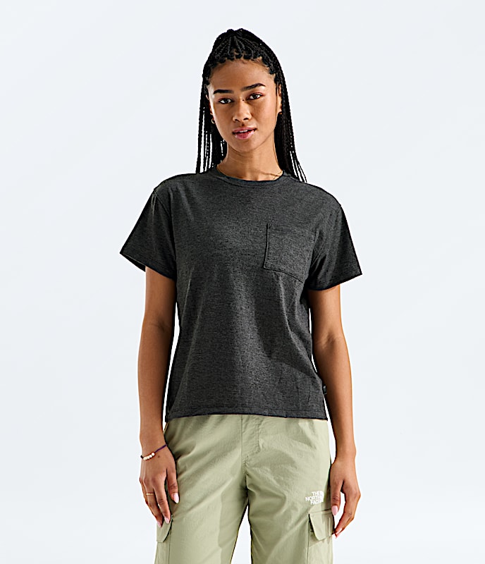Womens TriBlend ShortSleeve Pocket Tee TNF TNF Black Heather HERO