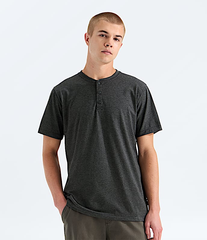 Haut Henley  manches courtes TriBlend pour hommes TNF TNF Noir Chin HERO