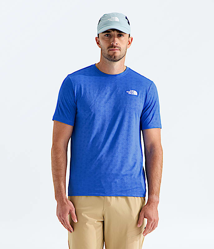 Mens 247 Pentadome Embossed Reg ShortSleeve Tee TNF Active Blue HERO