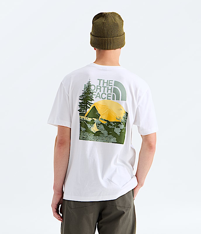 Mens Pitch A Tent Relaxed ShortSleeve Tee TNF TNF White Main
