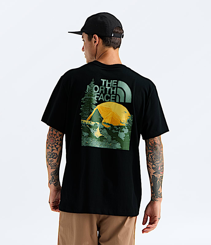 Mens Pitch A Tent Relaxed ShortSleeve Tee TNF TNF Black Main