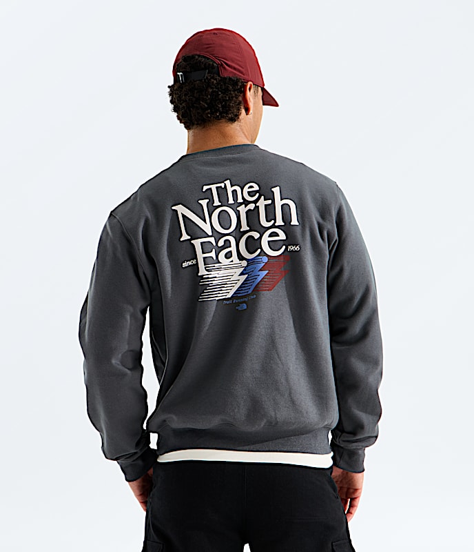 Mens Retro Trail Relaxed CrewGraphic TNF Anthracite Grey Main