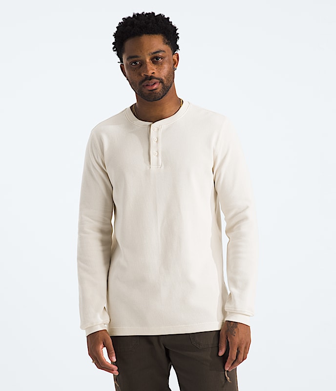 Men’s Waffle Long-Sleeve Henley - 1