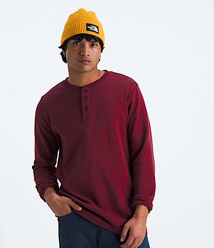 Men’s Waffle Long-Sleeve Henley - 1