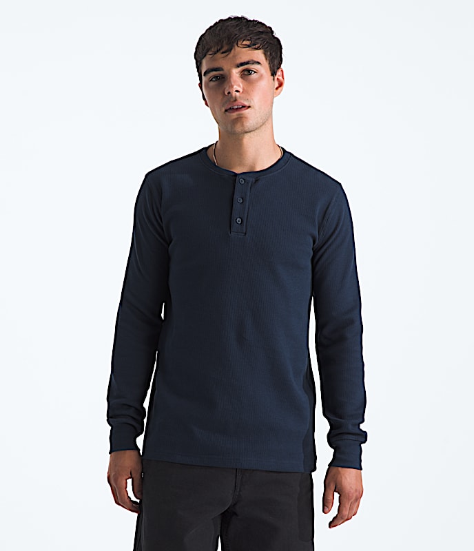 Men’s Waffle Long-Sleeve Henley - 1