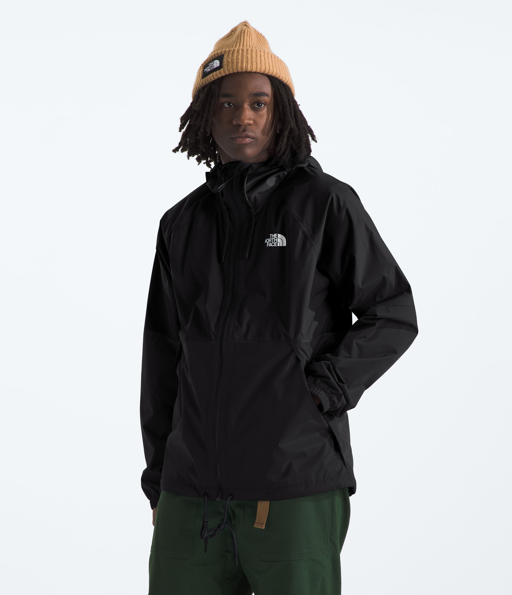 THE NORTH FACE Antora Rain Hoodie Mens Jacket TNF Black/Led
